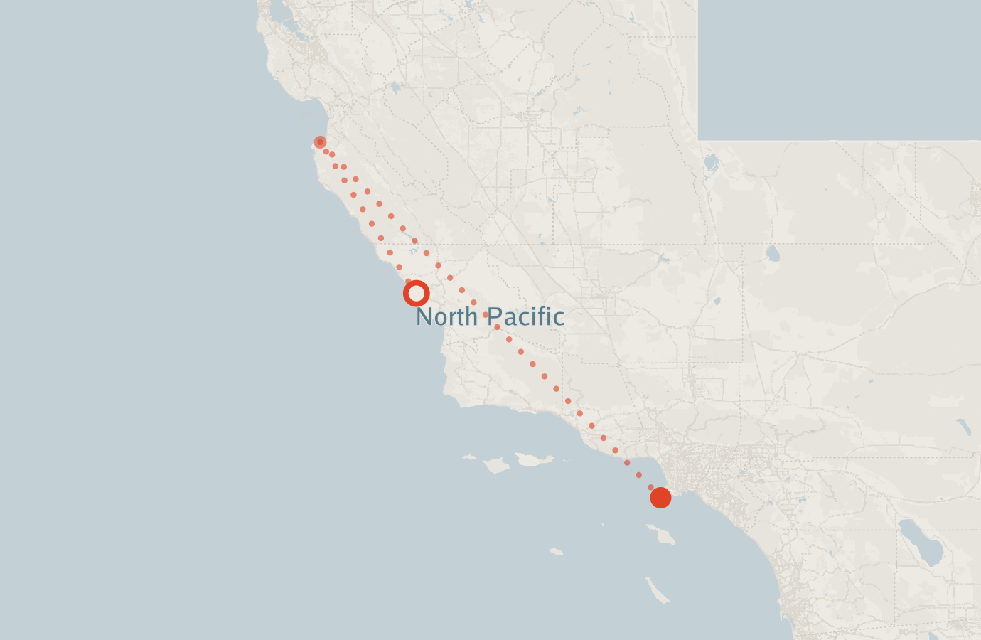 Activity map — real sighting points on an OpenStreetMap basemap