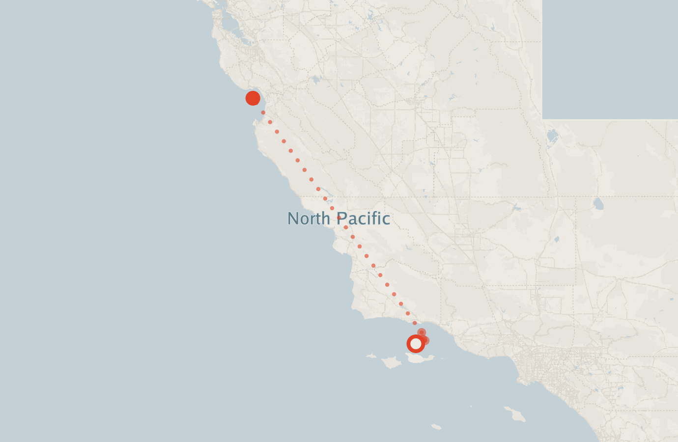 Activity map — real sighting points on an OpenStreetMap basemap