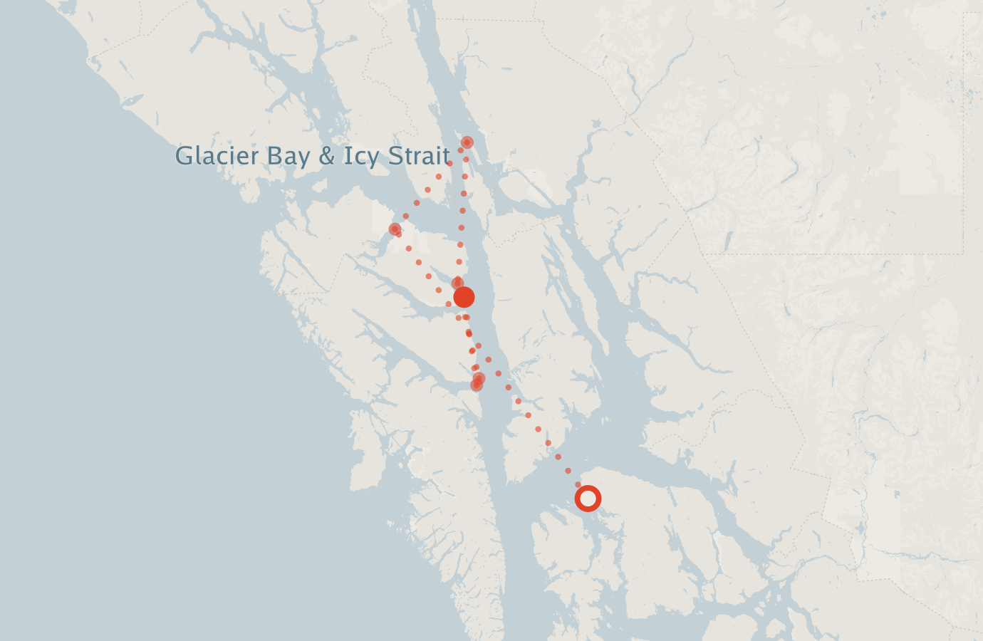 Activity map — real sighting points on an OpenStreetMap basemap