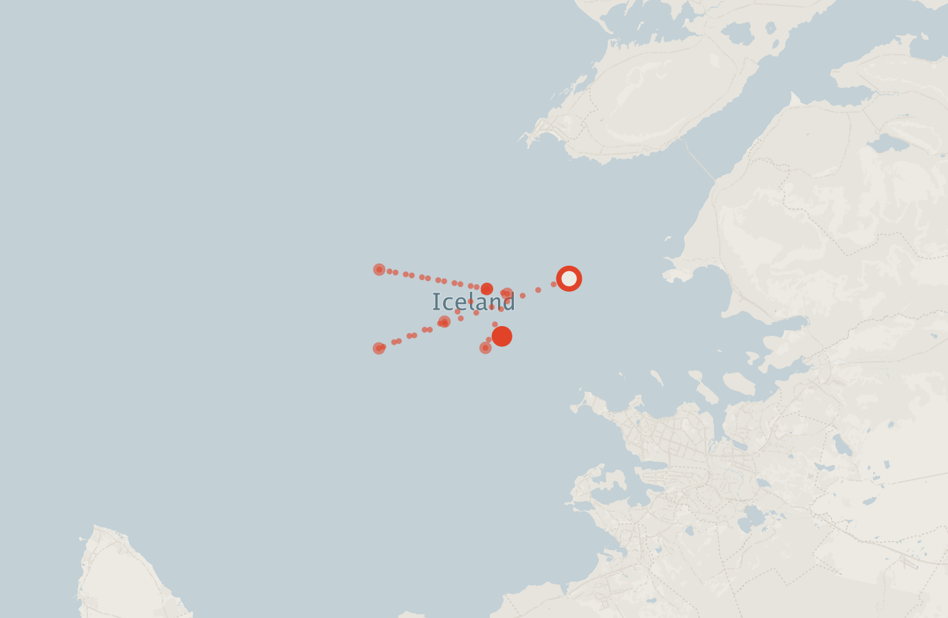 Activity map — real sighting points on an OpenStreetMap basemap