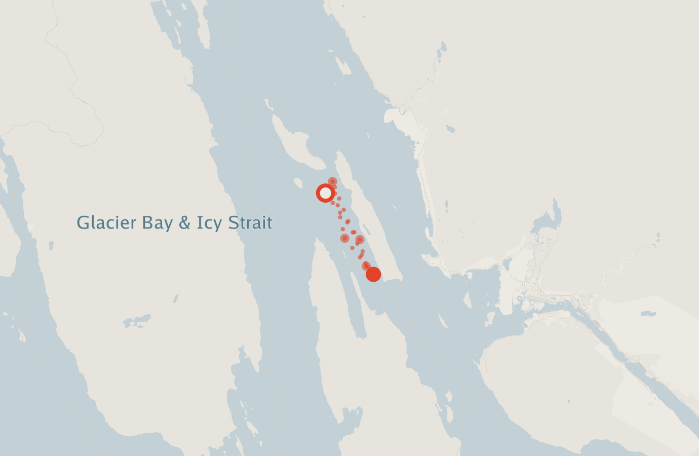 Activity map — real sighting points on an OpenStreetMap basemap