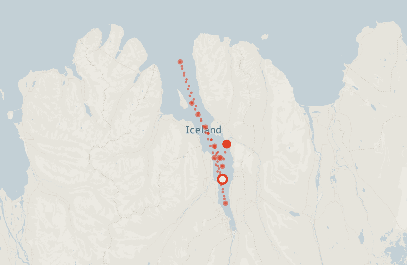 Activity map — real sighting points on an OpenStreetMap basemap