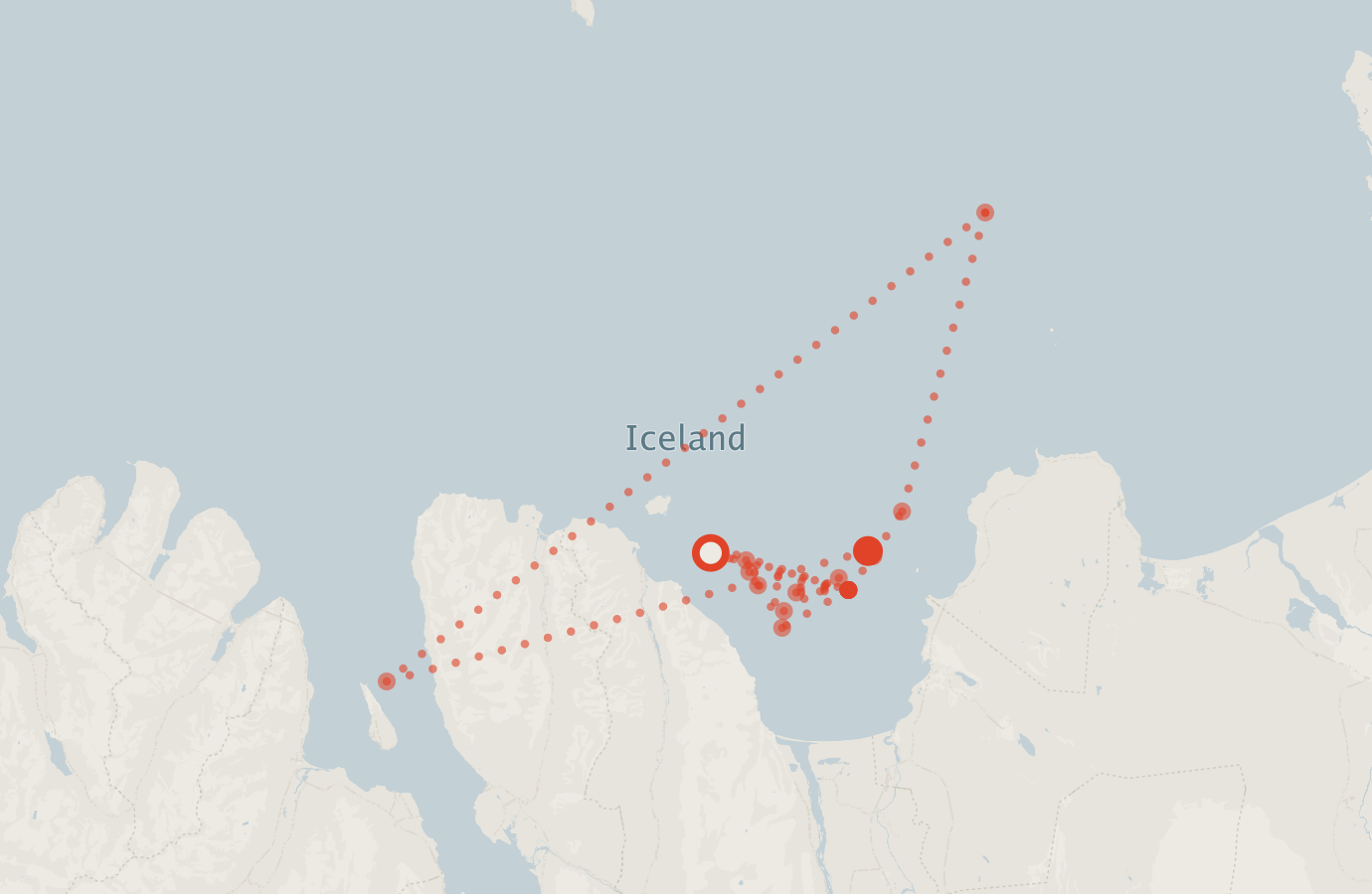Activity map — real sighting points on an OpenStreetMap basemap