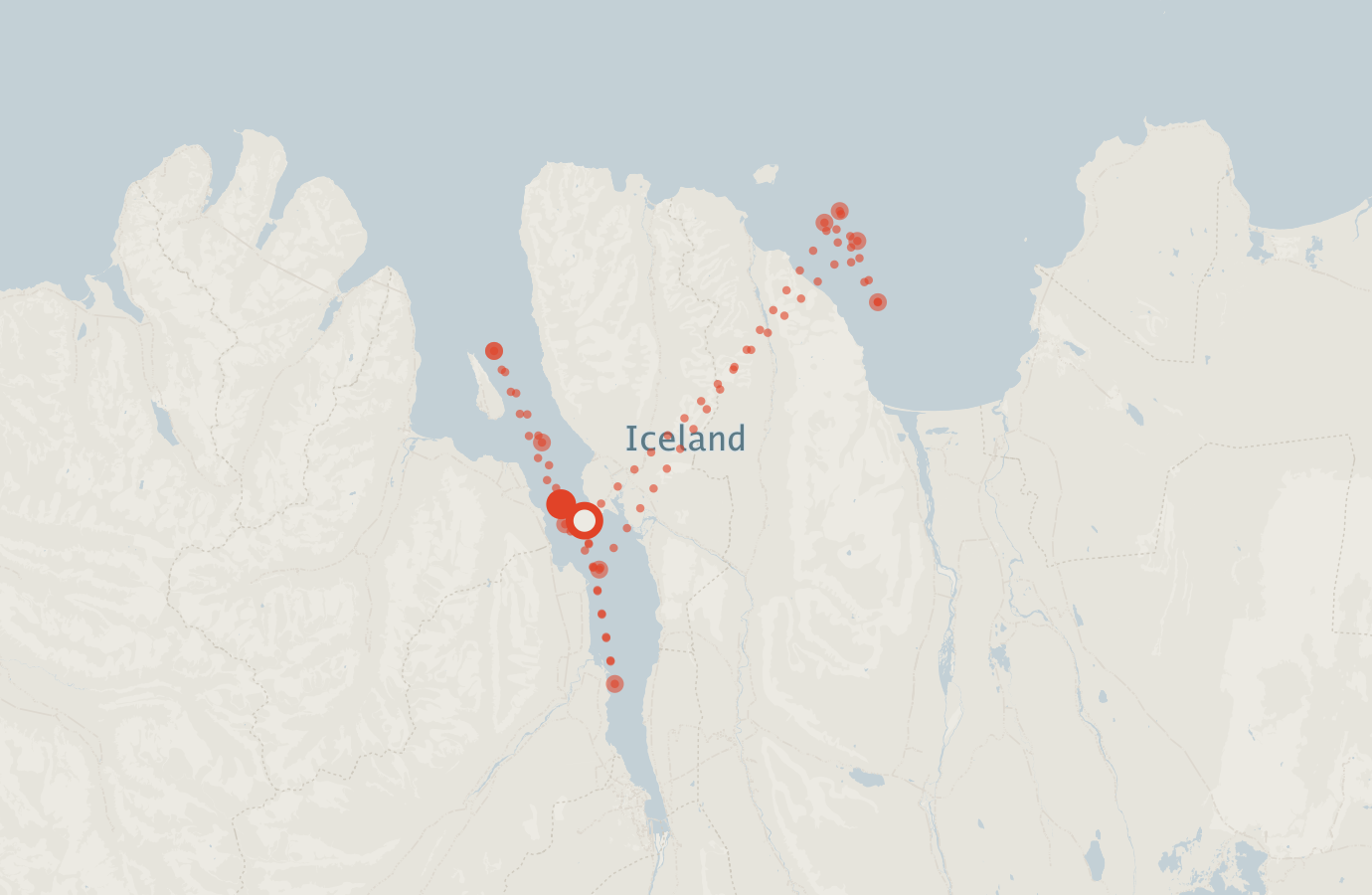 Activity map — real sighting points on an OpenStreetMap basemap