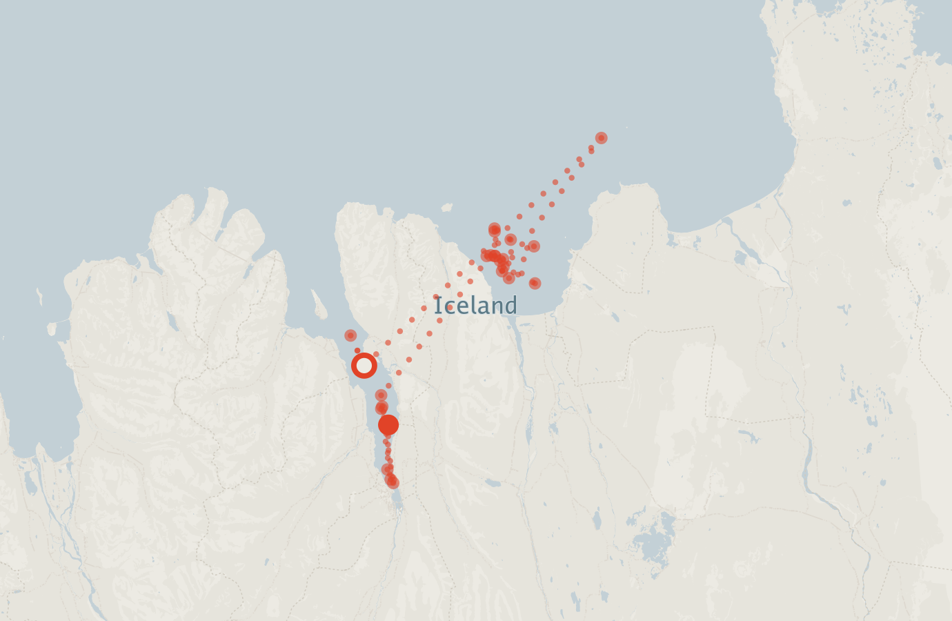 Activity map — real sighting points on an OpenStreetMap basemap