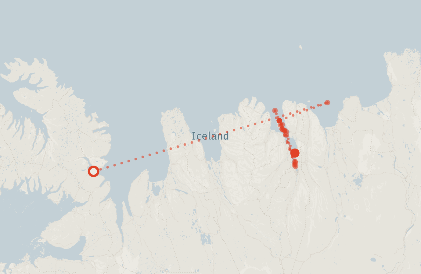 Activity map — real sighting points on an OpenStreetMap basemap