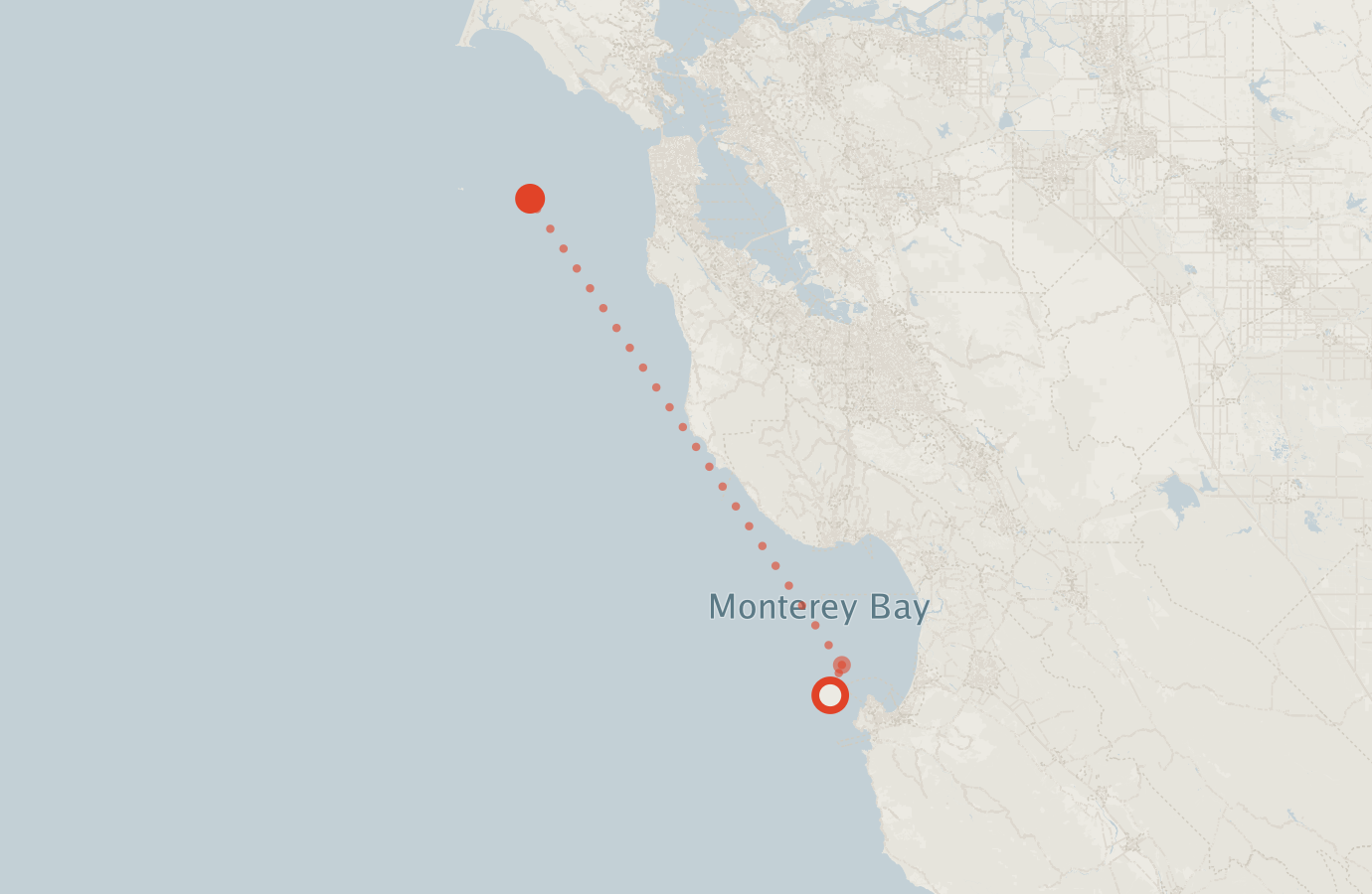 Activity map — real sighting points on an OpenStreetMap basemap