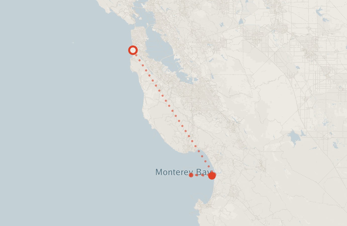 Activity map — real sighting points on an OpenStreetMap basemap