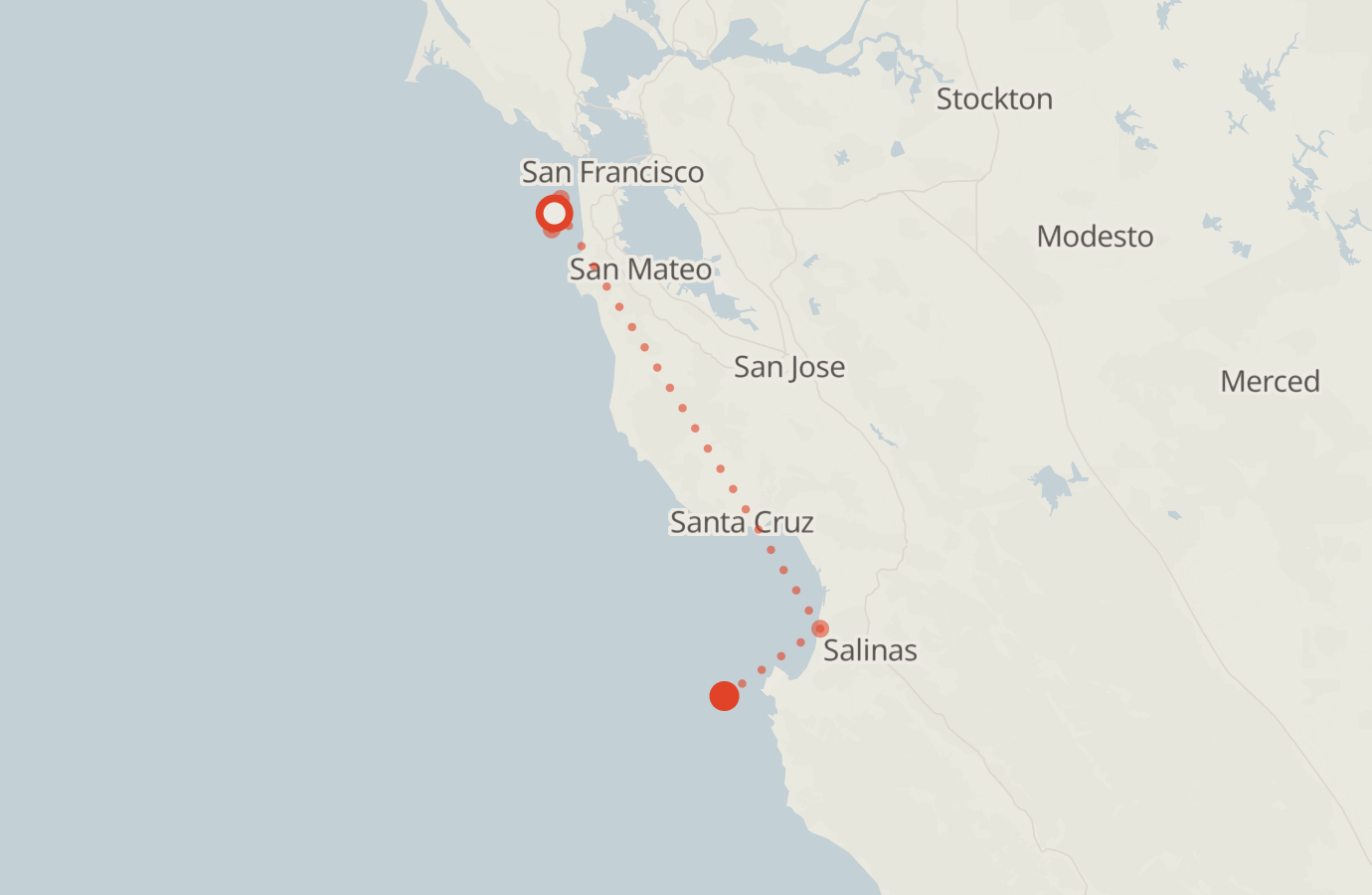 Activity map — real sighting points on an OpenStreetMap basemap