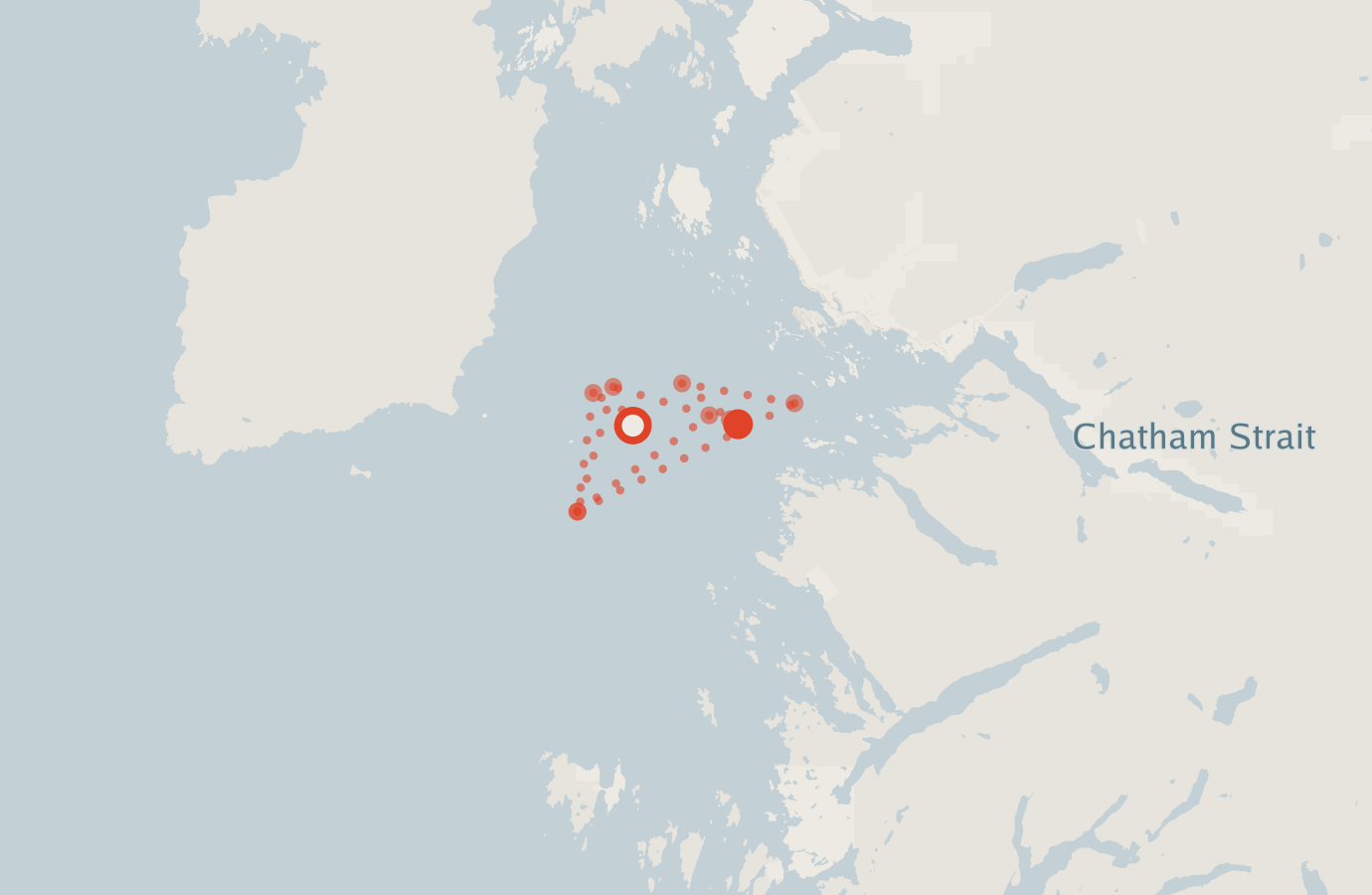 Activity map — real sighting points on an OpenStreetMap basemap