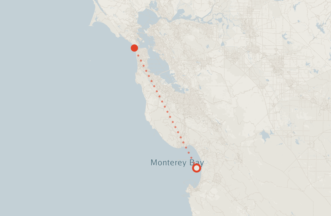 Activity map — real sighting points on an OpenStreetMap basemap