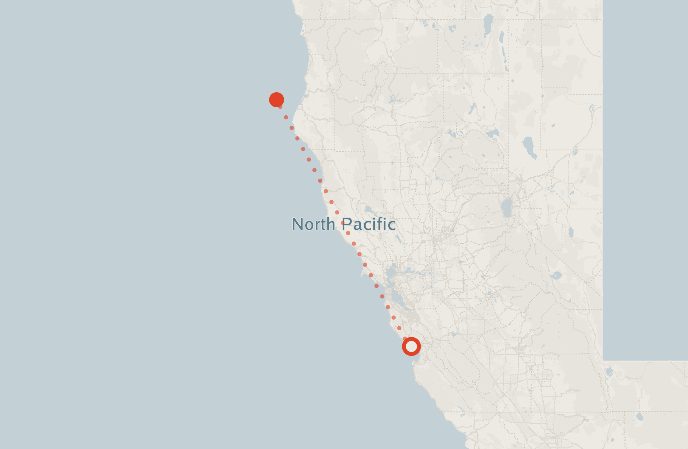 Activity map — real sighting points on an OpenStreetMap basemap