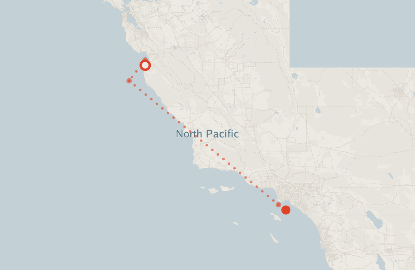 Activity map — real sighting points on an OpenStreetMap basemap