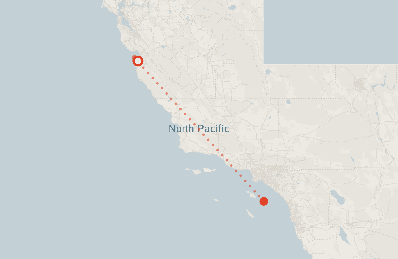 Activity map — real sighting points on an OpenStreetMap basemap