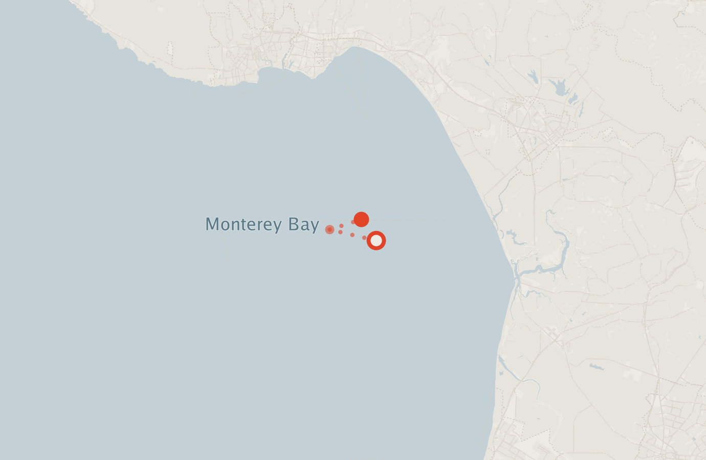 Activity map — real sighting points on an OpenStreetMap basemap