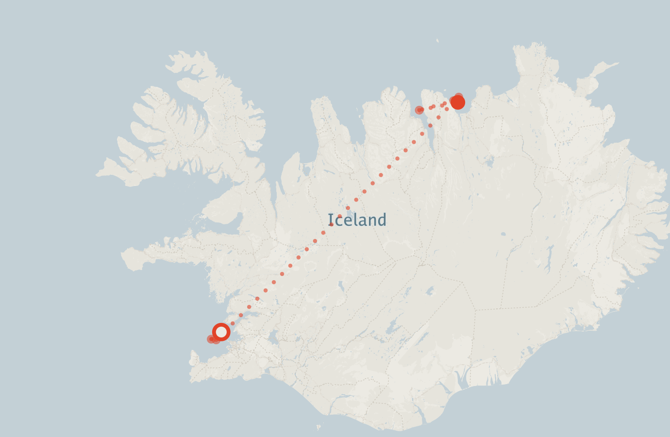 Activity map — real sighting points on an OpenStreetMap basemap