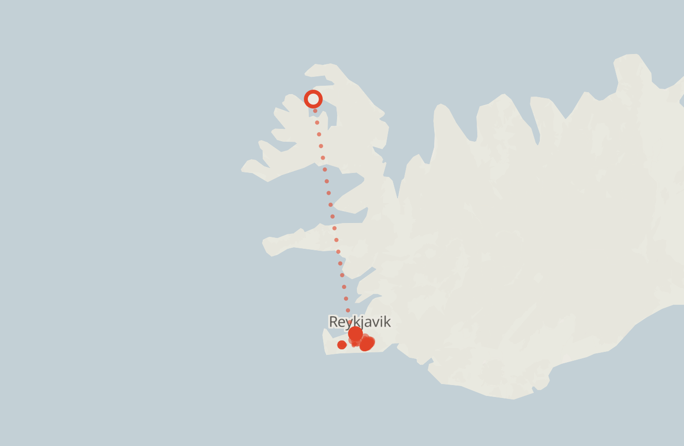 Activity map — real sighting points on an OpenStreetMap basemap