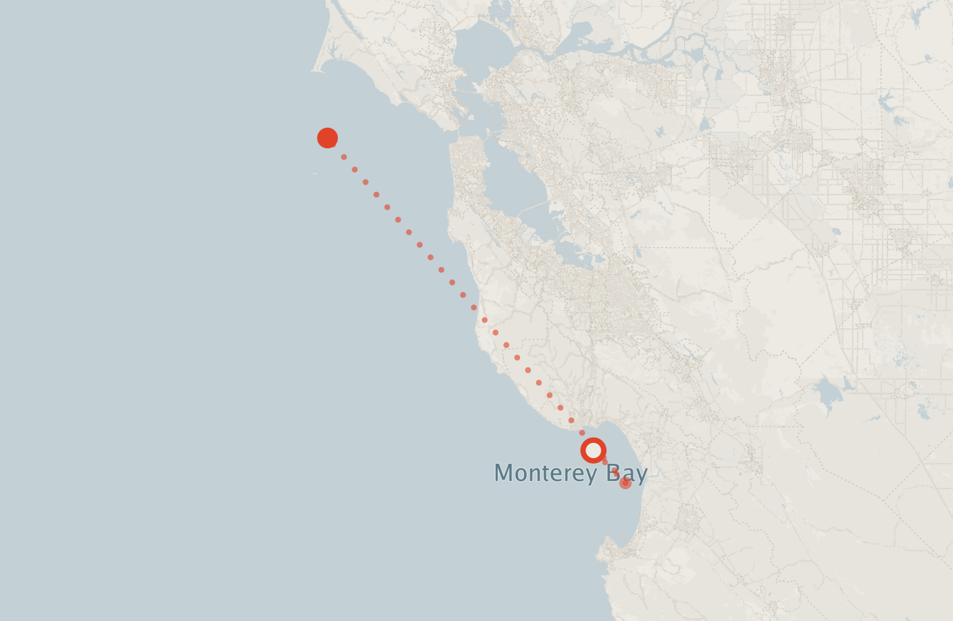 Activity map — real sighting points on an OpenStreetMap basemap