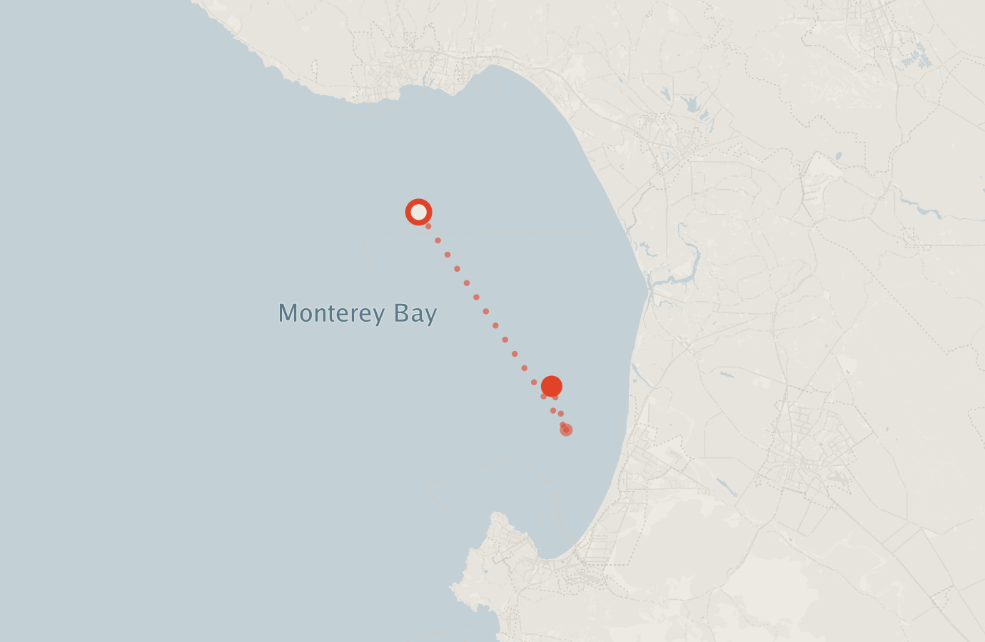Activity map — real sighting points on an OpenStreetMap basemap