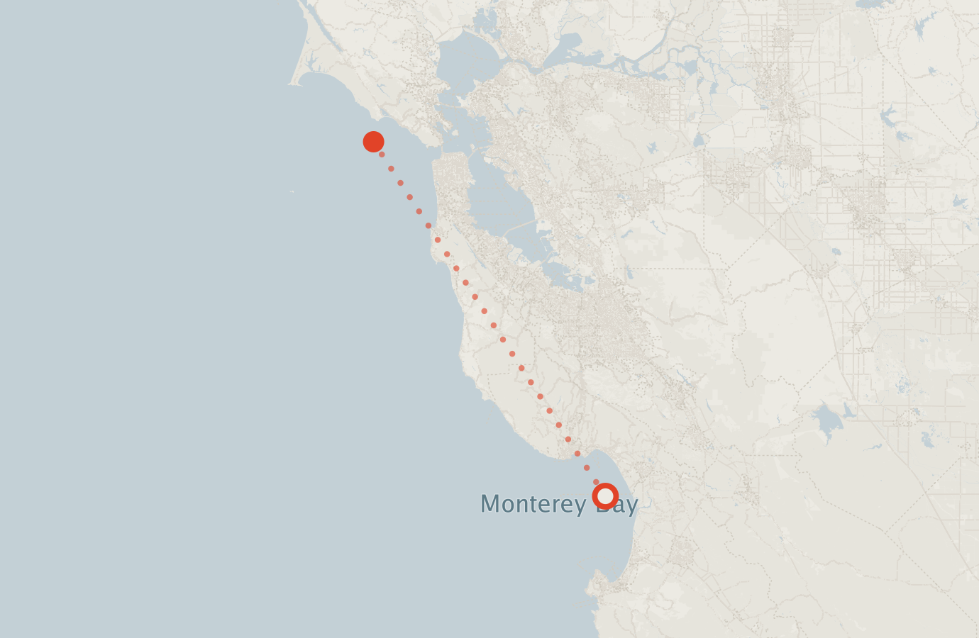 Activity map — real sighting points on an OpenStreetMap basemap