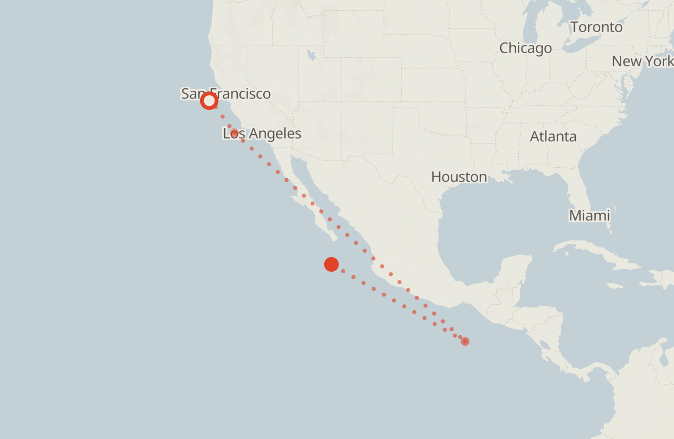 Activity map — real sighting points on an OpenStreetMap basemap