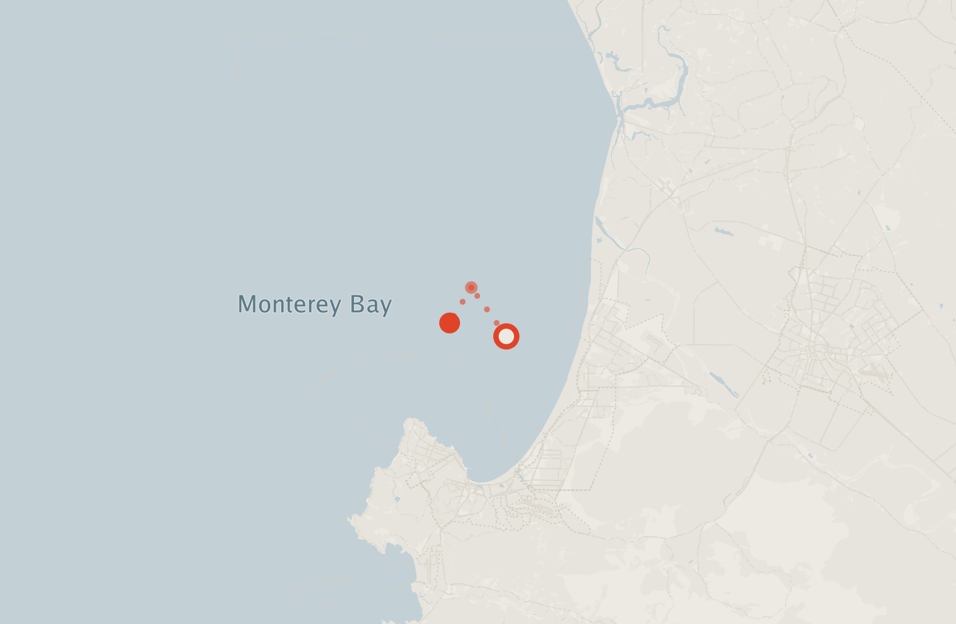 Activity map — real sighting points on an OpenStreetMap basemap
