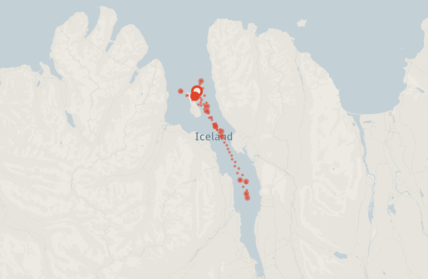Activity map — real sighting points on an OpenStreetMap basemap