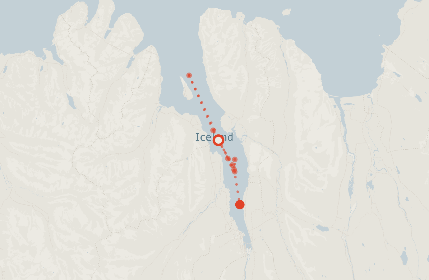 Activity map — real sighting points on an OpenStreetMap basemap