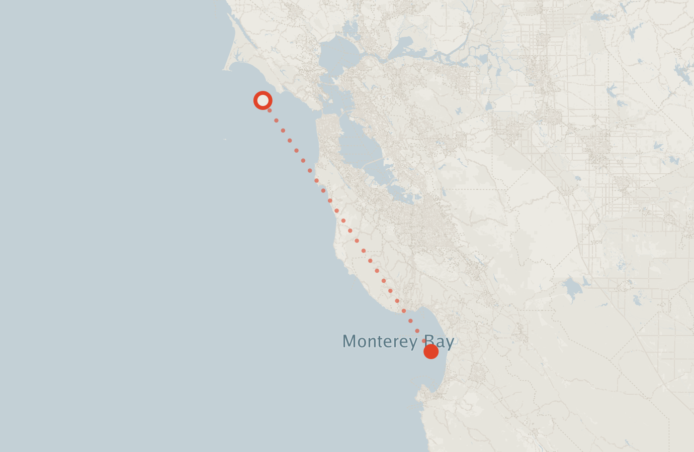 Activity map — real sighting points on an OpenStreetMap basemap