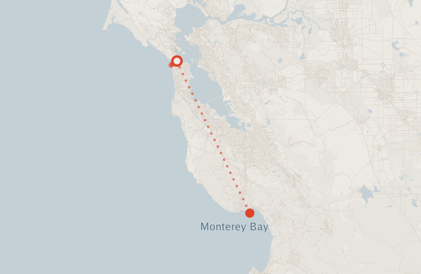 Activity map — real sighting points on an OpenStreetMap basemap