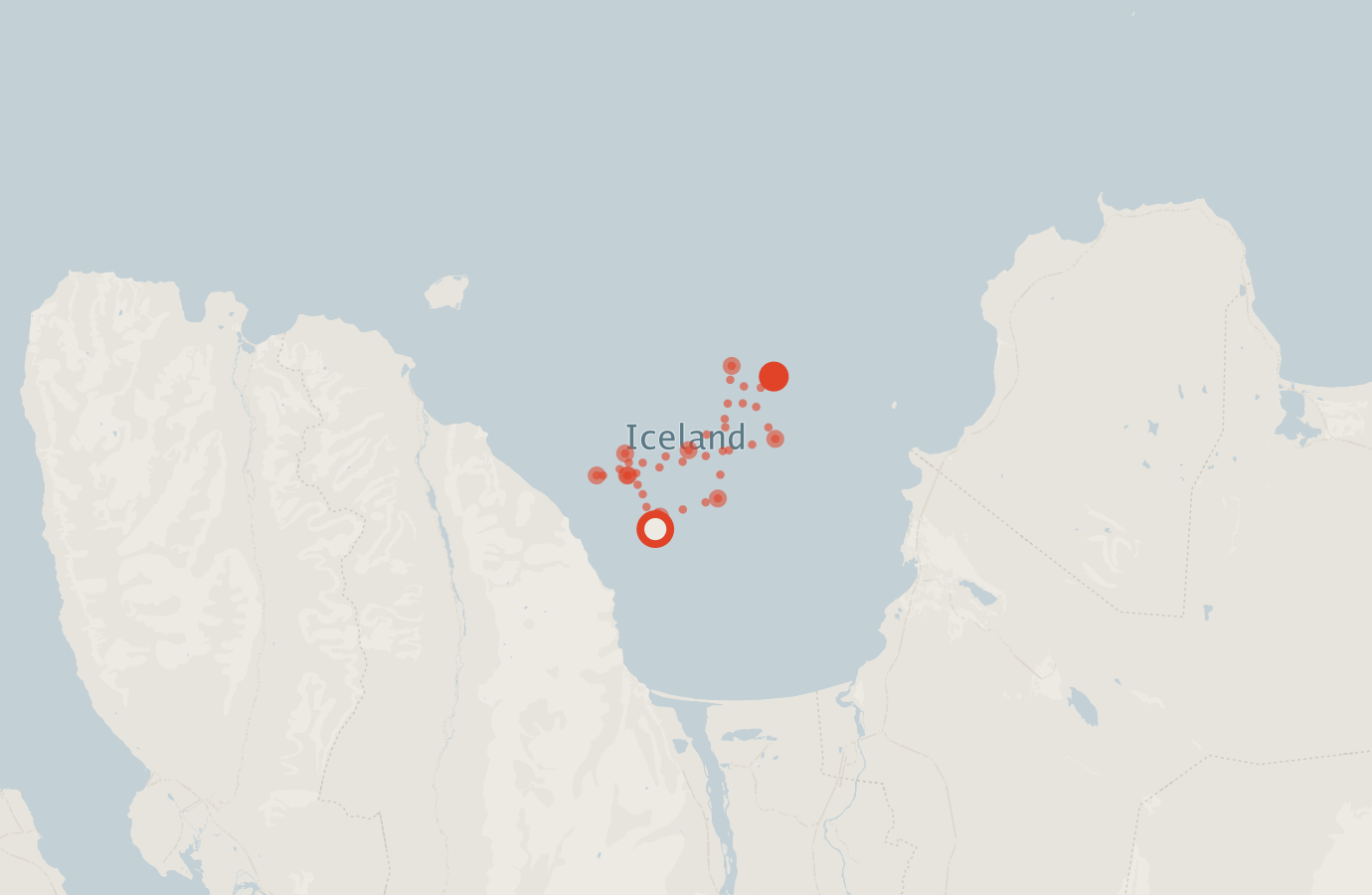 Activity map — real sighting points on an OpenStreetMap basemap