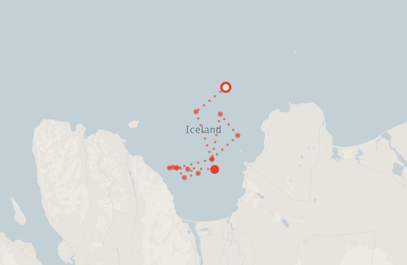 Activity map — real sighting points on an OpenStreetMap basemap