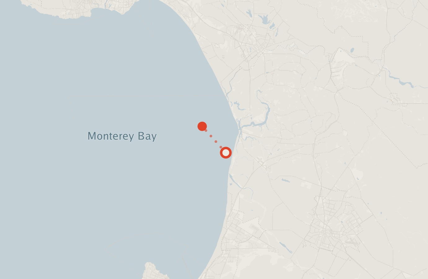 Activity map — real sighting points on an OpenStreetMap basemap