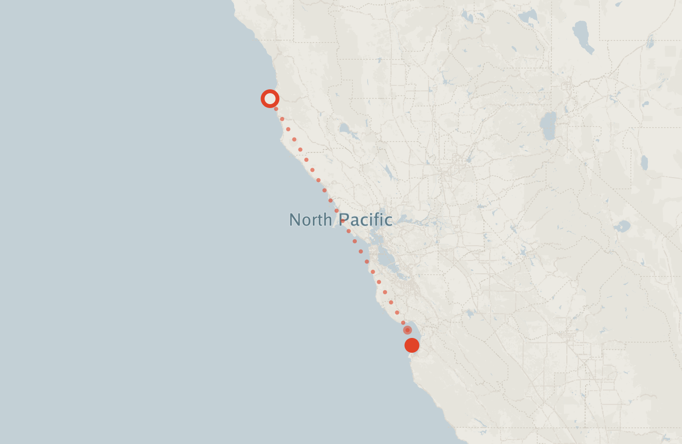 Activity map — real sighting points on an OpenStreetMap basemap
