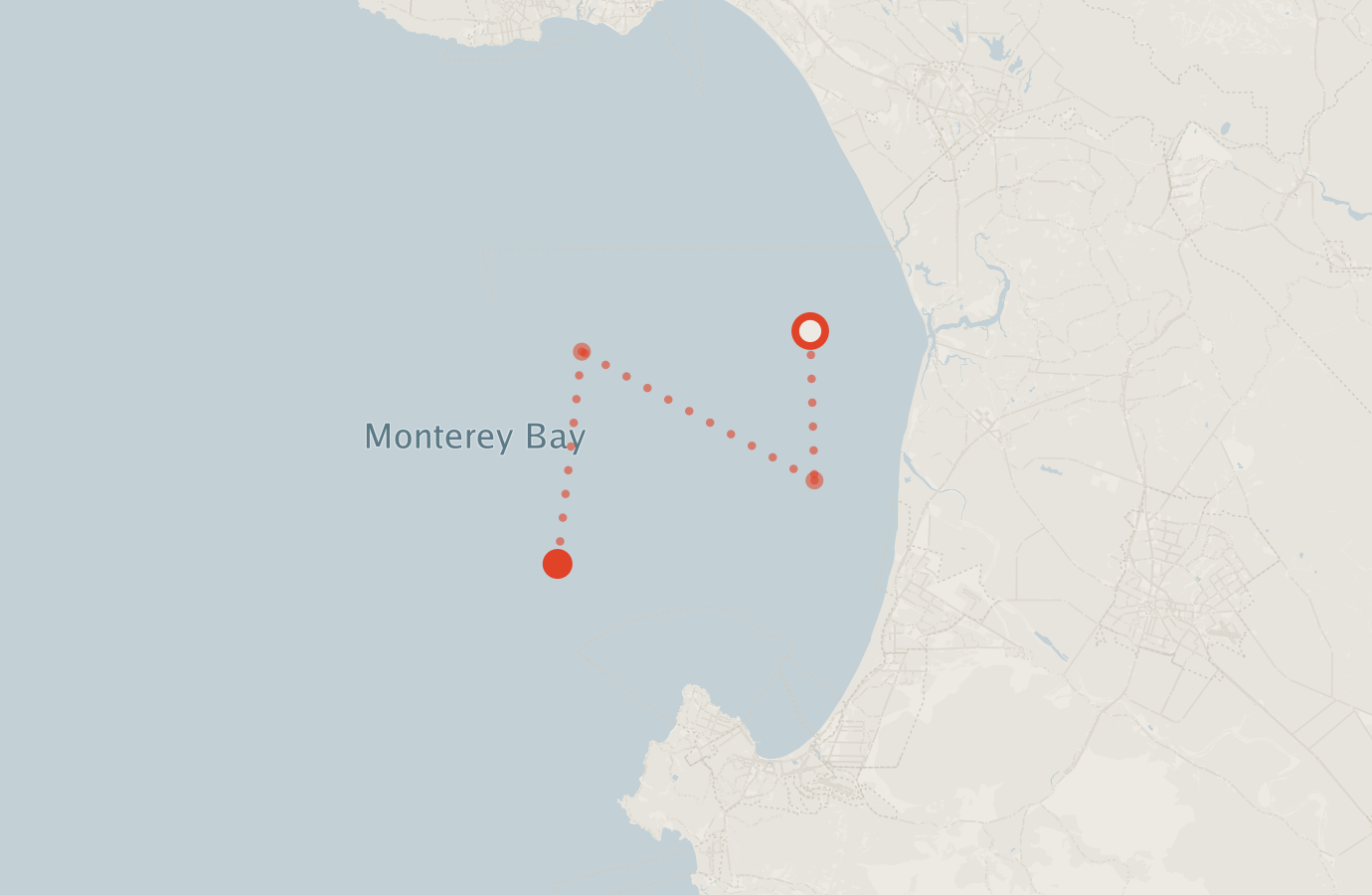 Activity map — real sighting points on an OpenStreetMap basemap
