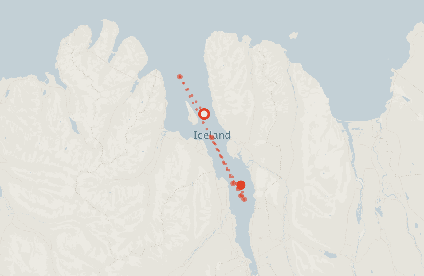 Activity map — real sighting points on an OpenStreetMap basemap