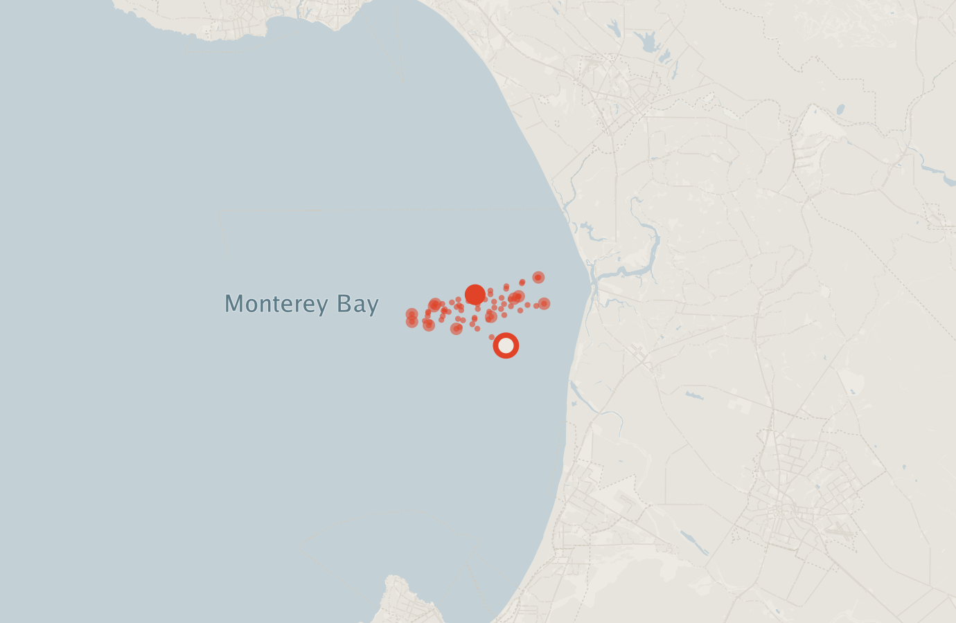 Activity map — real sighting points on an OpenStreetMap basemap
