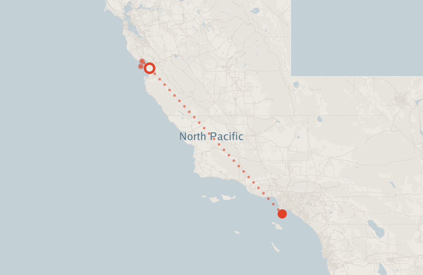 Activity map — real sighting points on an OpenStreetMap basemap