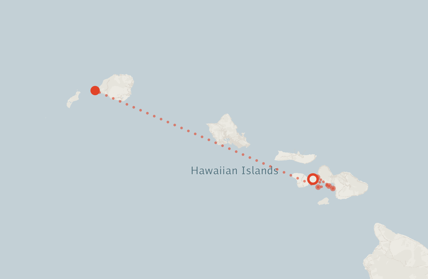 Activity map — real sighting points on an OpenStreetMap basemap
