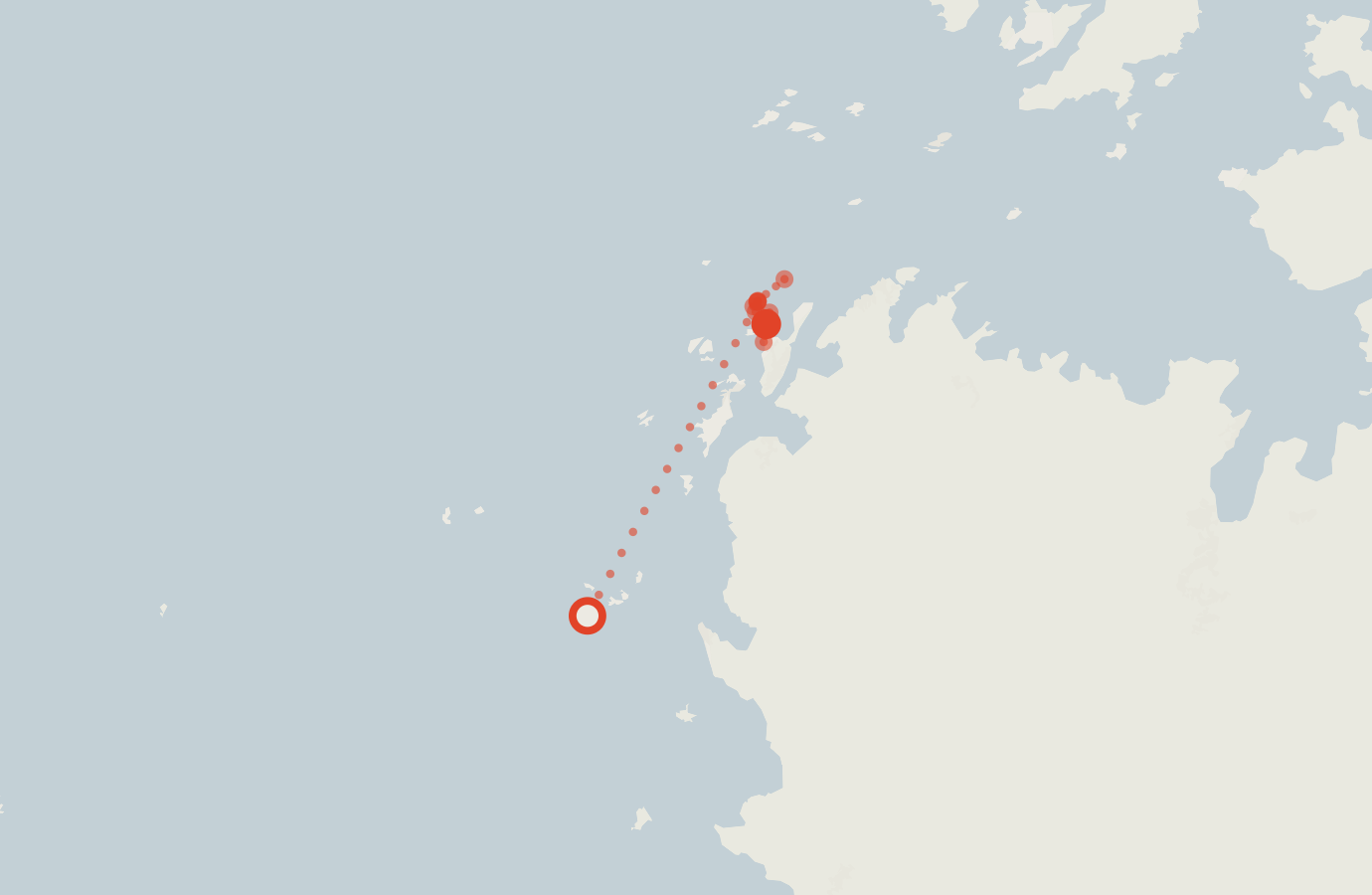 Activity map — real sighting points on an OpenStreetMap basemap