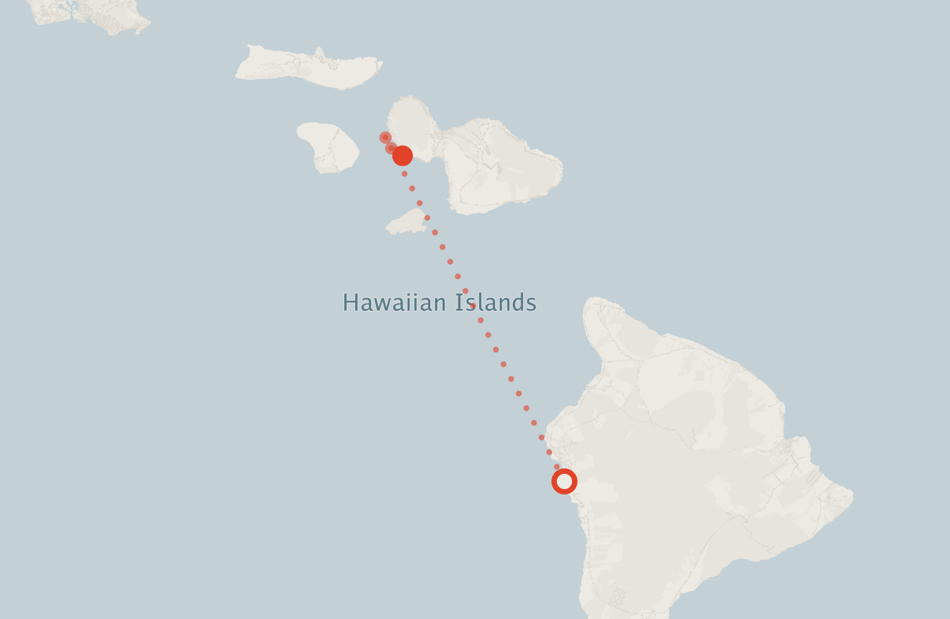 Activity map — real sighting points on an OpenStreetMap basemap
