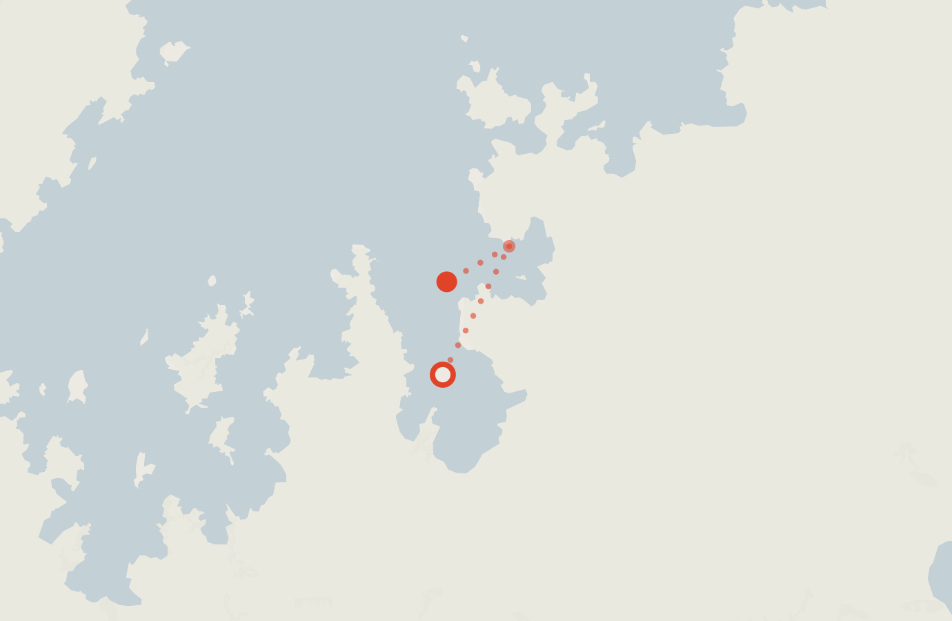 Activity map — real sighting points on an OpenStreetMap basemap