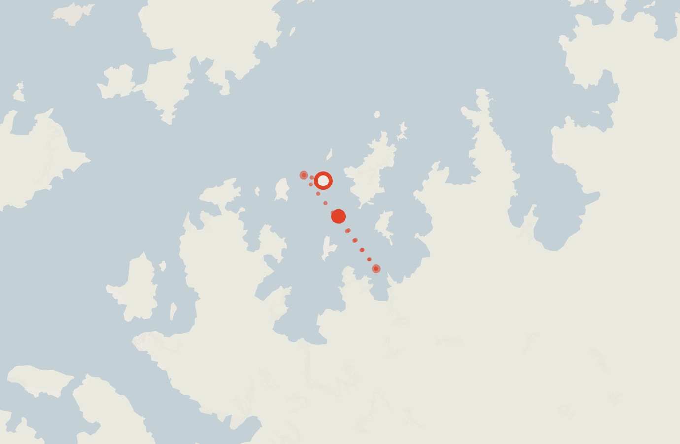 Activity map — real sighting points on an OpenStreetMap basemap