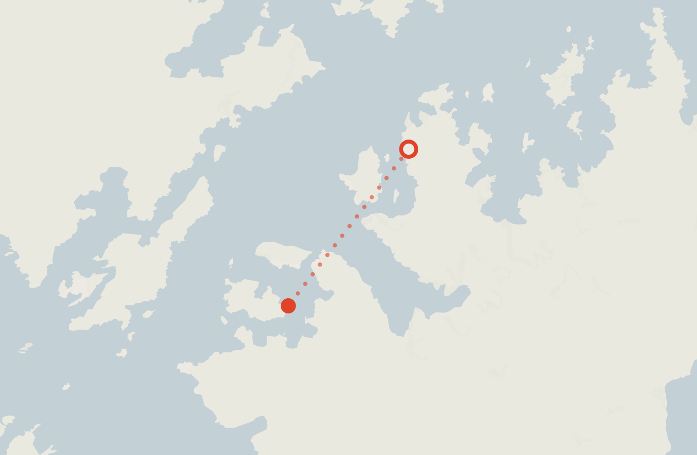 Activity map — real sighting points on an OpenStreetMap basemap