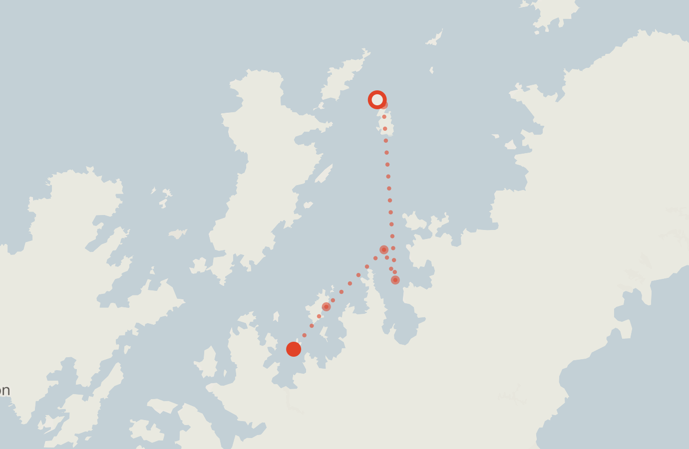 Activity map — real sighting points on an OpenStreetMap basemap