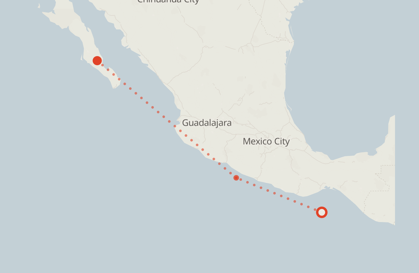 Activity map — real sighting points on an OpenStreetMap basemap