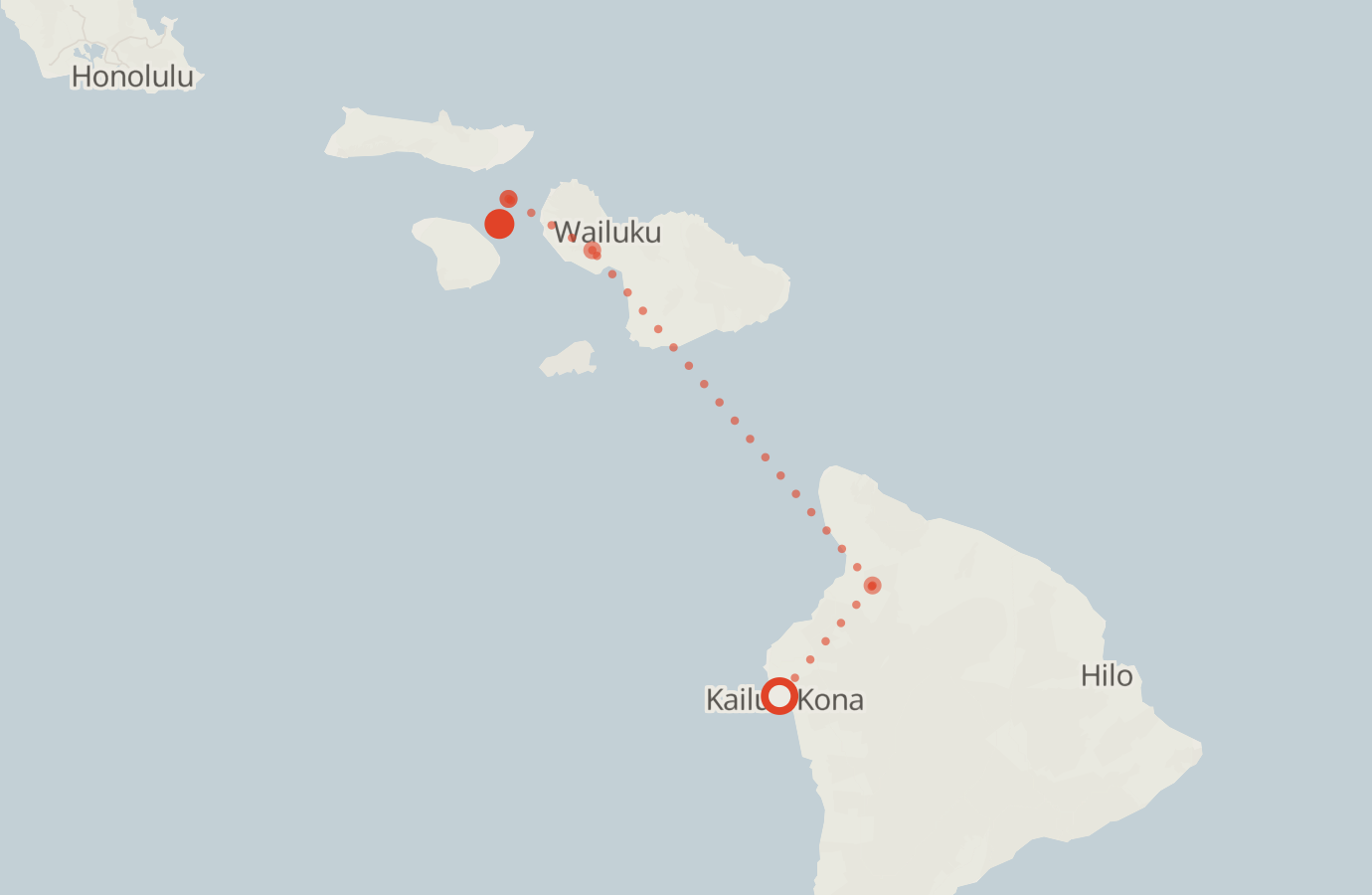 Activity map — real sighting points on an OpenStreetMap basemap