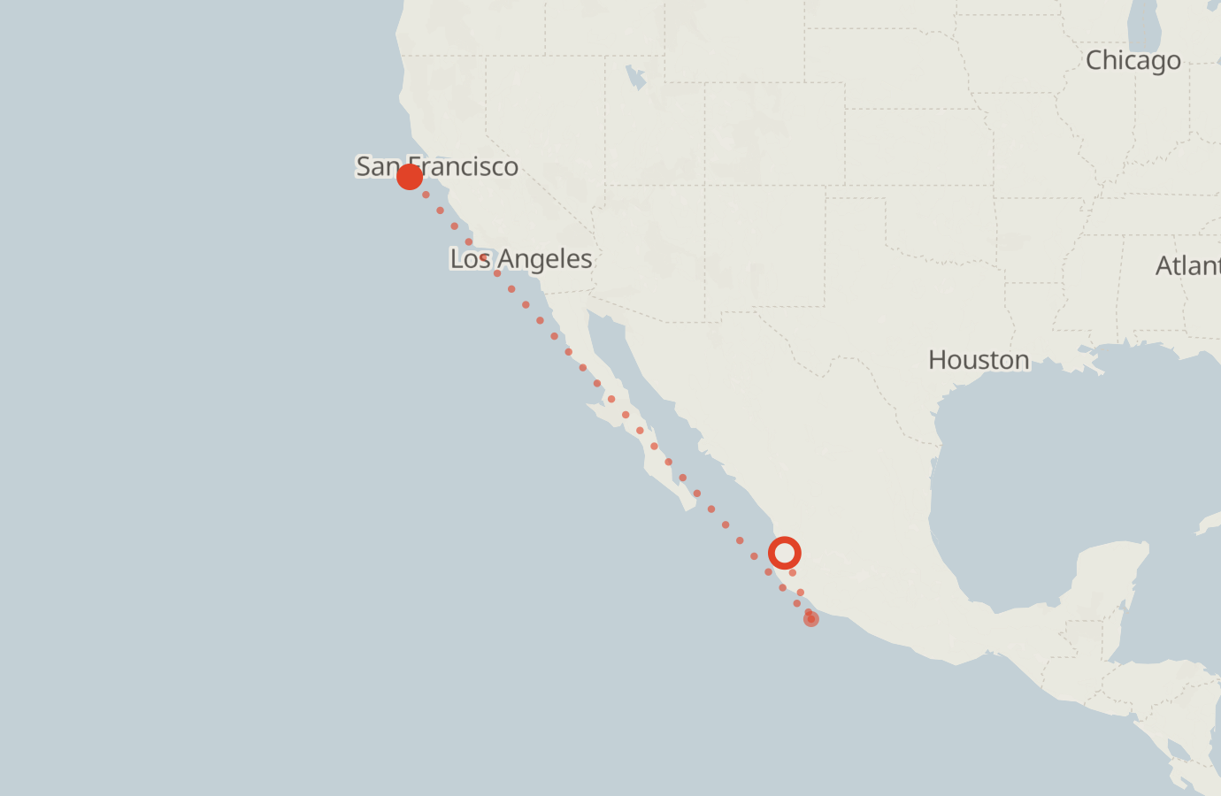 Activity map — real sighting points on an OpenStreetMap basemap
