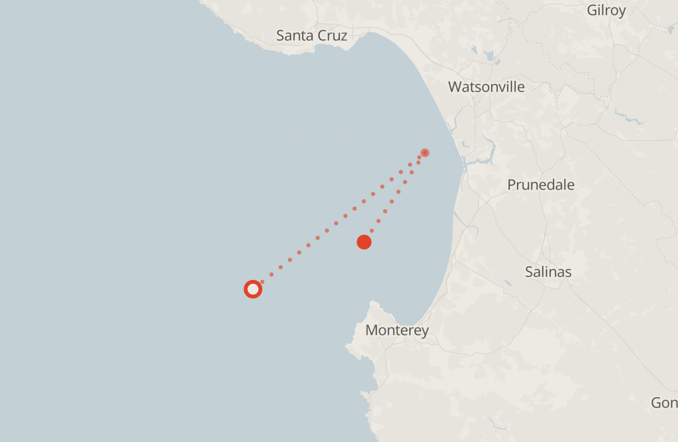 Activity map — real sighting points on an OpenStreetMap basemap