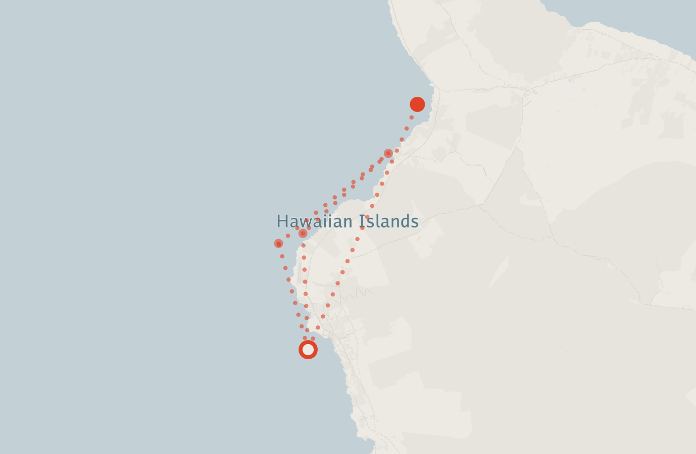 Activity map — real sighting points on an OpenStreetMap basemap